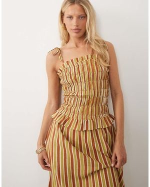 Wednesday's Girl Wednessays Girl Shirred Midaxi Dress - Natural