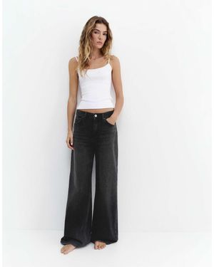 Pull&Bear Jean ample oversize - Blanc