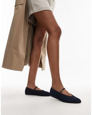 ARKET Mary Jane Denim Ballet Flats - Brown