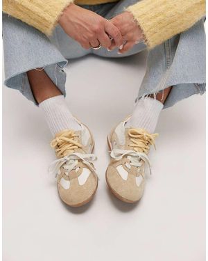 Bronx Park-Err Leather Trainers With Contrast Laces - Grey