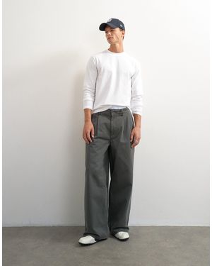 TOPMAN Classic Fit Long Sleeve T-Shirt - Gray