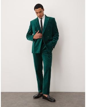 ASOS Slim Pleat Front Suit Pants - Green