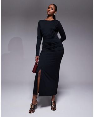 ASOS – tailliertes maxikleid - Blau