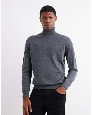 Mango Knitted Roll Neck Jumper - Blue