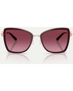 Michael Kors Corsica butterfly-sonnenbrille mit roten gläsern - Pink