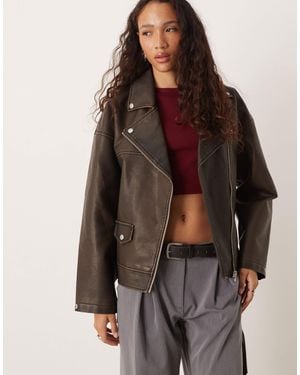 JJXX Faux Leather Biker Jacket - Black