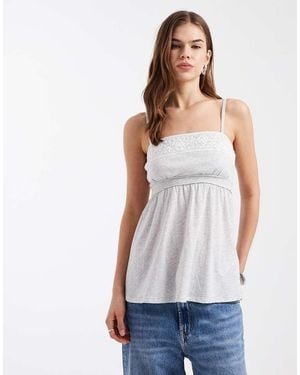 Hollister Lace Trim Babydoll Cami - White