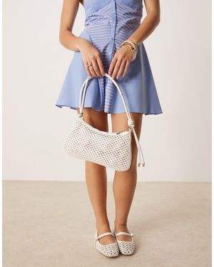 ASOS Open Weave Shoulder Bag With Skinny Straps - Blue