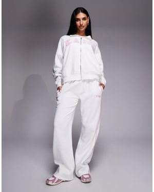 Kaiia Embroidered Logo Wide Leg sweatpants Co-ord - Blue