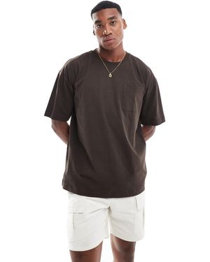 New Look – oversize-t-shirt - Braun