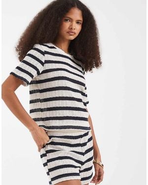 Vero Moda Boxy Knit Crochet T-shirt - White