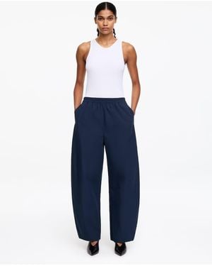 ARKET Drawstring Cotton Poplin Trousers - Blue