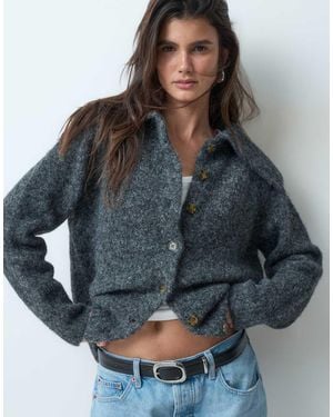 ASOS Cardigan Antracite Stretto - Blu