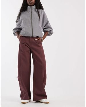 ASOS Barrel Trouser With Side Panel Detail - Red