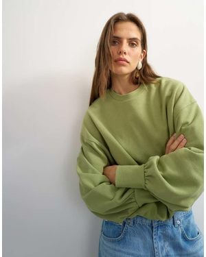 TOPSHOP Sweat Met Bubbelzoom - Groen