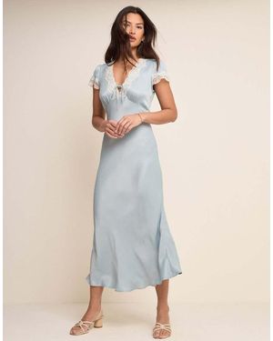Nobody's Child Lace Trim Aida Midi Dress - Natural