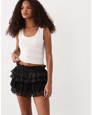 Miss Selfridge Ruffled Bloomer Shorts - White
