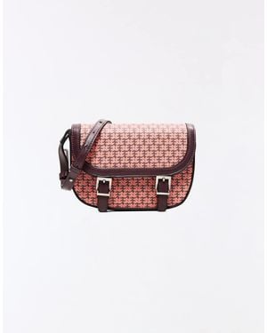 Bershka Printed Crossbody Bag - Pink