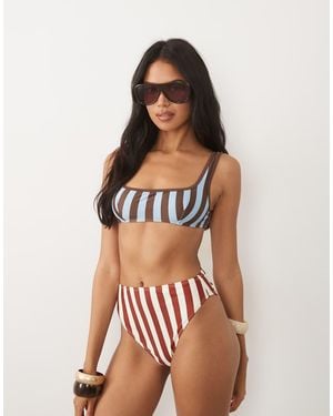 ASOS Ellie Mirissa Scoop Neck Bikini Top - Multicolour