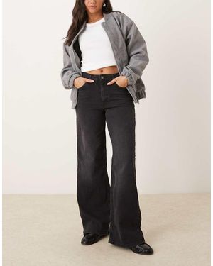 Jdy Vaqueros Negros De Pernera Ancha Y Talle Alto Felina De - Neutro