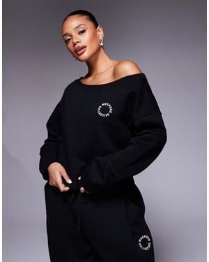 ASOS Weekend Collective Co-ord Off Shoulder Sweatshirt - Blue