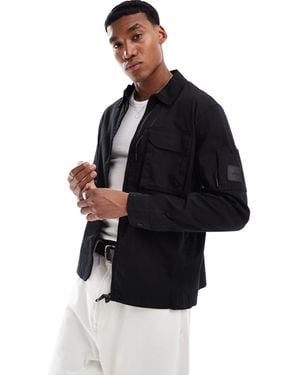 River Island – funktions-hemdjacke im utility-stil - Schwarz