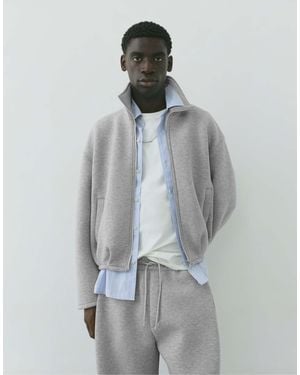 Pull&Bear Veste zippée effet néoprène chiné - Gris