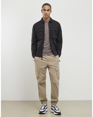 River Island Regular Fit Zipped Overshirt - Black
