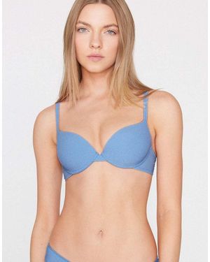 Tezenis Athens Microfibre Push-Up Bra - Blue
