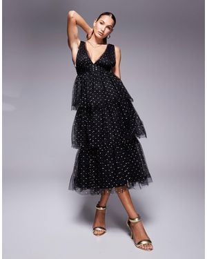 Lulus Tiered Midaxi Dress - Blue