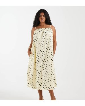 Pieces Plus Pieces Curve Cotton Cami Maxi Dress - Metallic
