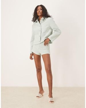 ASOS Tailored Boucle Micro Shorts Co-ord - Natural