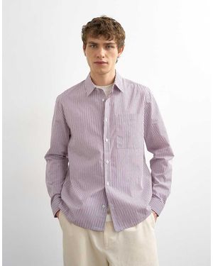 TOPMAN Camicia Comoda A Righe - Viola
