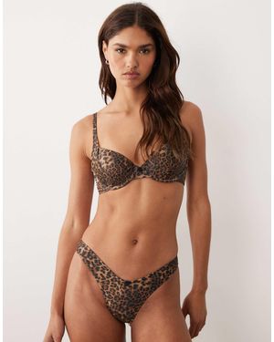 ASOS Kitty High Leg Ultra-cheeky Bikini Bottom - Brown
