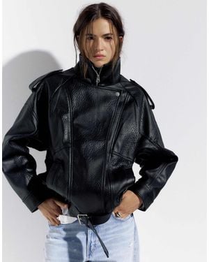 Pull&Bear – voluminöse jacke - Schwarz