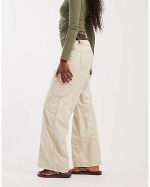 Hollister Pantalones De Pernera Ancha De Talle Bajo Con Detalle De Bolsillo En Crudo-Blanco - Neutro