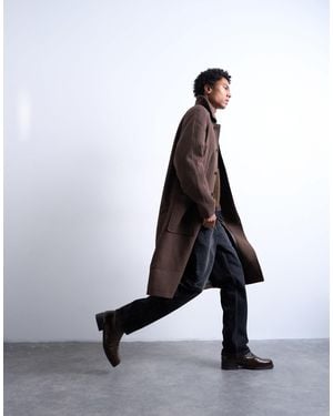 TOPMAN Premium Wool Blend Raglan Over Coat - White