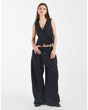 Collusion Pleated Wide Leg Trouser - Blue