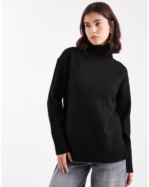 Threadbare Pull col roulé en maille épaisse - Noir