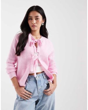 Pieces Omkeerbaar Vest Met Gestrikte Voorkant - Roze