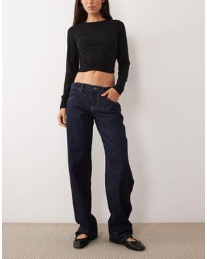 Mango Schmale barrel-jeans - Blau