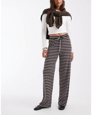 ONLY Tie Waist Wide Leg Trousers - Brown