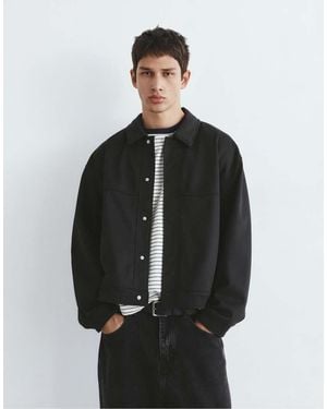 Pull&Bear Textured Jacket - Grey