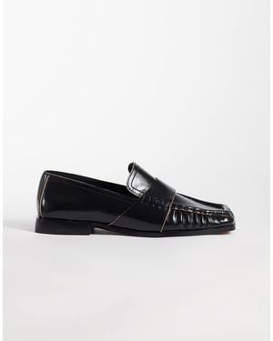 ASOS Marvin Mocasines De Punta Cuadrada Lisos En - Negro