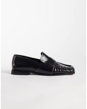 ASOS Marvin Loafers Met Vierkante Neus Van Leer - Zwart