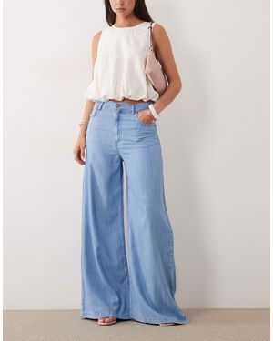 Mango Eva Mid Rise Straight Leg Denim Jean Co-Ord - Blue