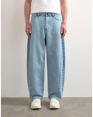 TOPMAN Vaqueros Rígidos De Corte Barrel Con Lavado Claro De -Azul