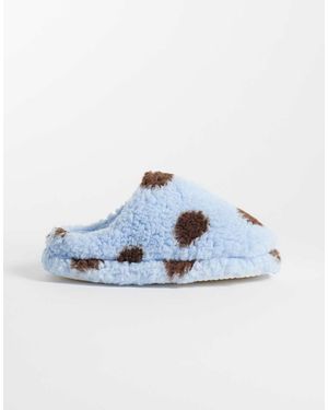 Threadbare Pantuflas De Lunares En Azul Y
