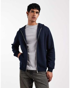 ASOS Essentials Zip Through Hoodie - Blue