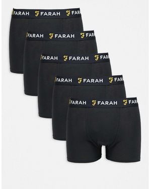 Farah 5-Pack Jacquard Waistband Logo Boxers - Black